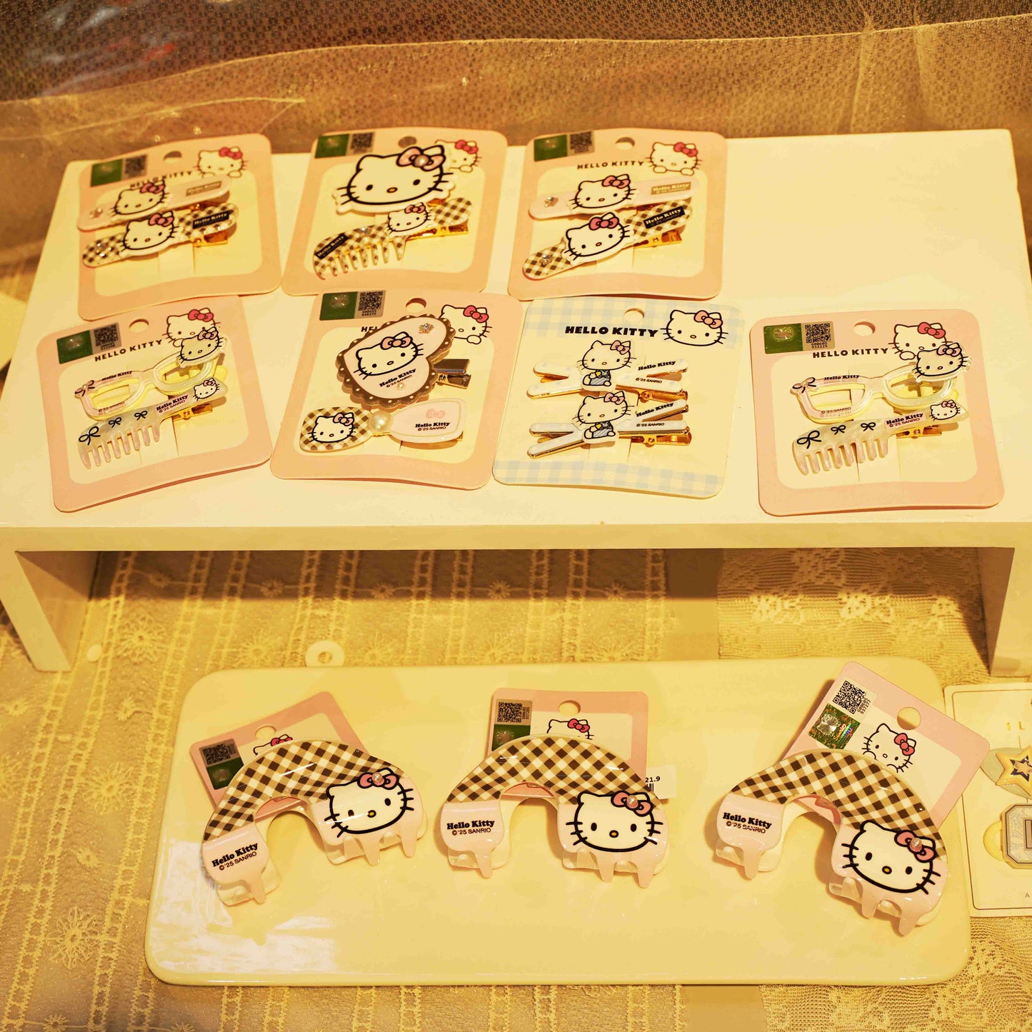 Serie de pinzas para el cabello rosa de HelloKitty