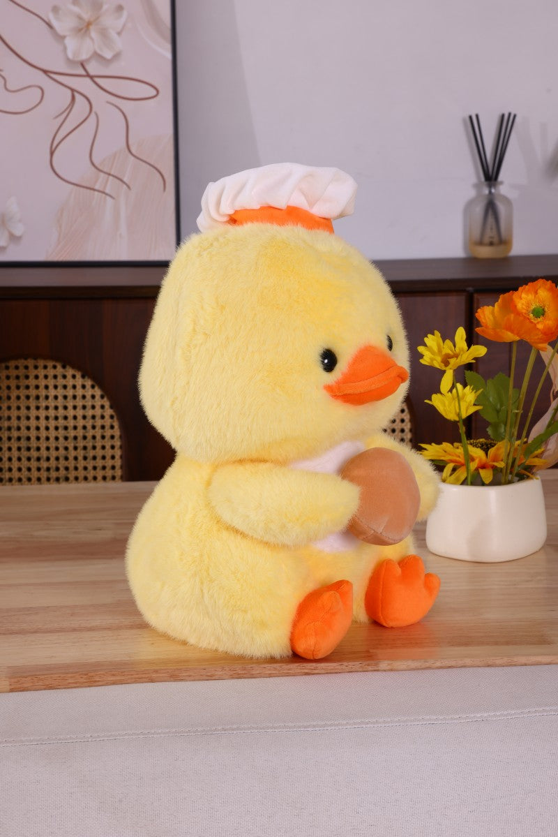 ILAHUI Cute Chef Yellow Duck Plush