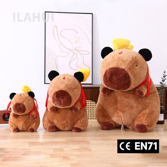 ILAHUI Nezha Capybara Plush Doll