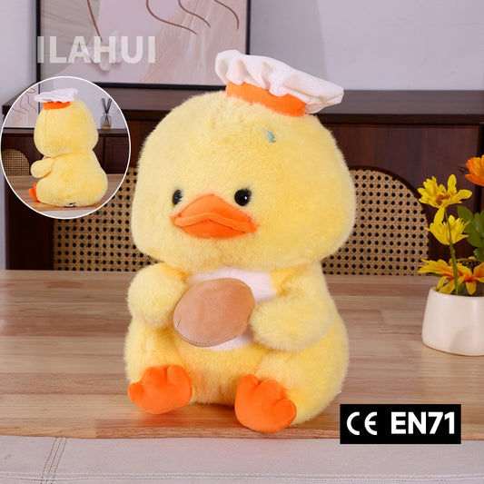 ILAHUI Cute Chef Yellow Duck Plush