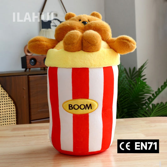 ILAHUI Bear Popcorn Bucket Plush 36cm 53687570