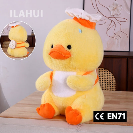 ILAHUI Backpacking Baking Chef Duck Plush Doll