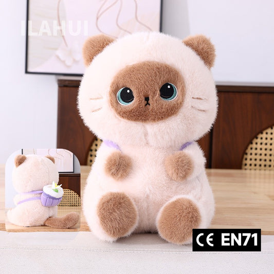 Siamese Cat Cake Backpack Plush Doll 22cm 62930580