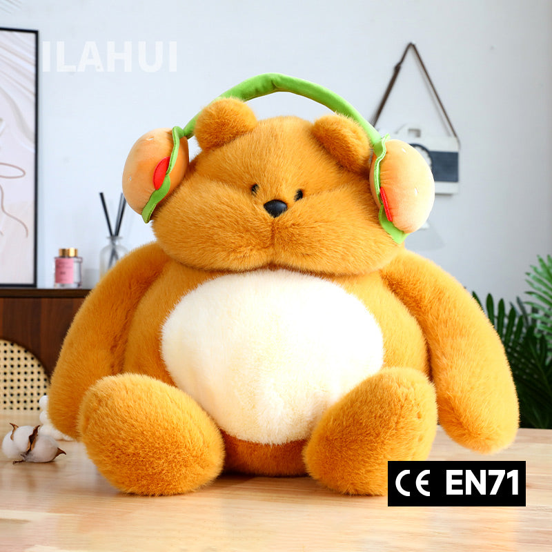 Hamburger Headphones Bear Plushies