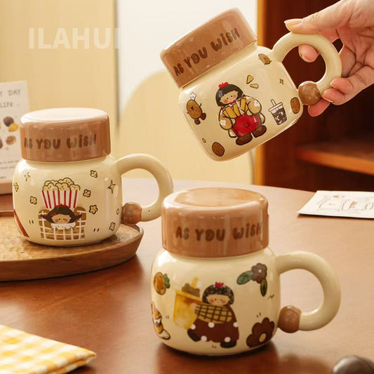 ILAHUI Ceramic Cup with Lid 450ML 37024310